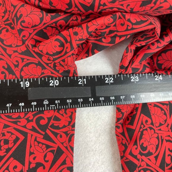 Vintage JUDY BOND Womens 12 Red Black Floral Scroll Button Up Long Sleeve Blouse - Picture 8 of 10
